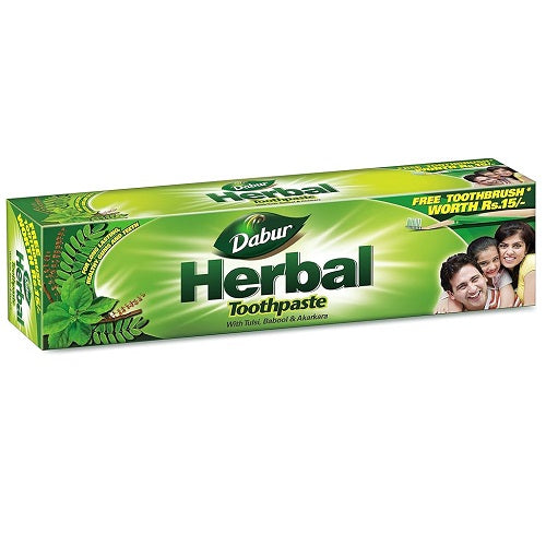 Dabur Herbal Toothpaste 100g + Toothbrush 1N Free    ഡാബർ ഹെർബൽ ടൂത്ത് പേസ്റ്റ് 100 ഗ്രാം + ടൂത്ത് ബ്രഷ് 1N സൗജന്യം