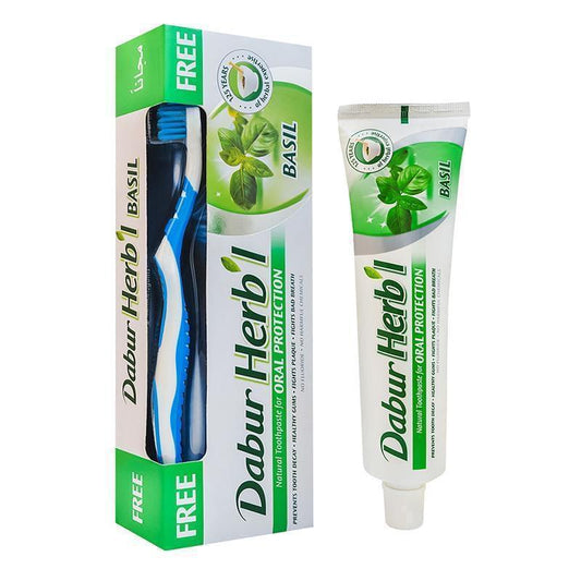 Dabur Herbal Toothpaste 100g + Toothbrush 1N Free    ഡാബർ ഹെർബൽ ടൂത്ത് പേസ്റ്റ് 100 ഗ്രാം + ടൂത്ത് ബ്രഷ് 1N സൗജന്യം.