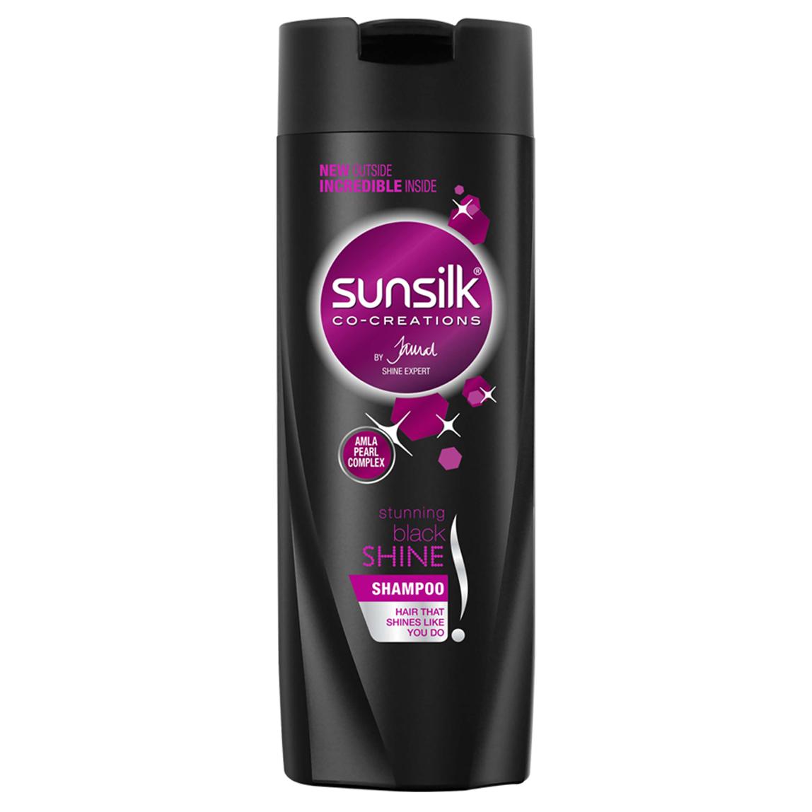 Sunsilk Stunning Black Shine Shampoo 80ml   സൺ‌സിൽക്ക് ബ്ലാക്ക് ഷൈൻ ഷാംപൂ.