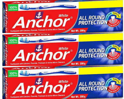 Anchor White Tooth Paste 200g/ആങ്കർ വൈറ്റ് ടൂത്ത് പേസ്റ്റ്.