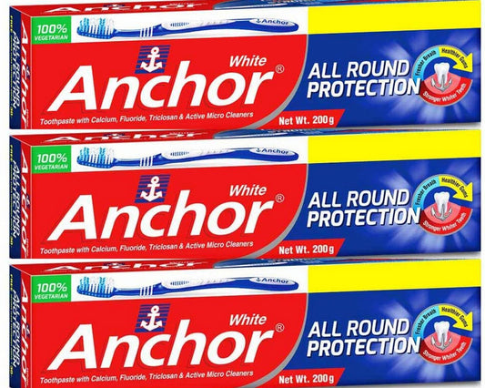 Anchor White Tooth Paste 200g/ആങ്കർ വൈറ്റ് ടൂത്ത് പേസ്റ്റ്.